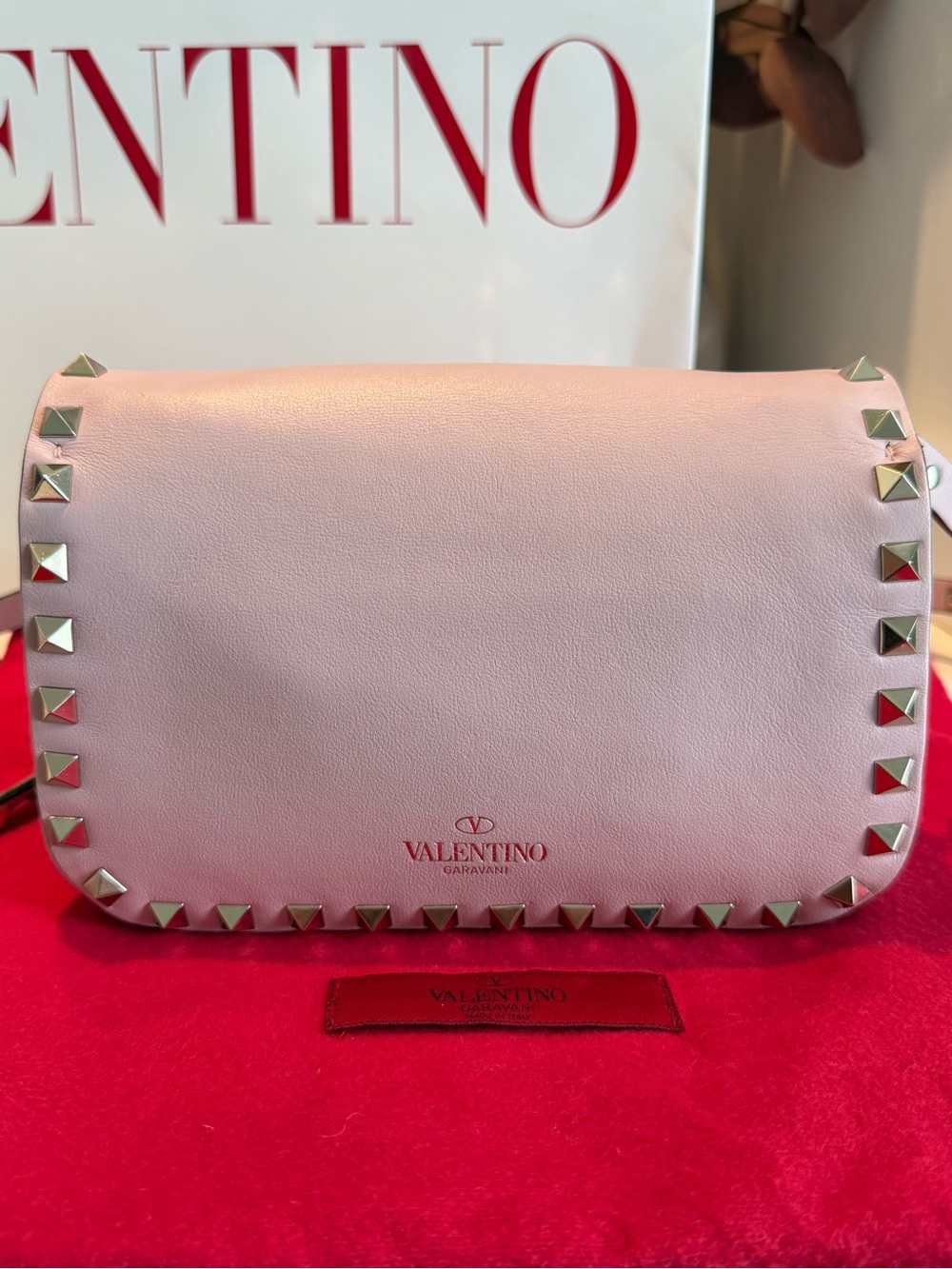 Valentino Pink Rockstud Crossbody Bag with Gold Hardware - Picture 7 of 11